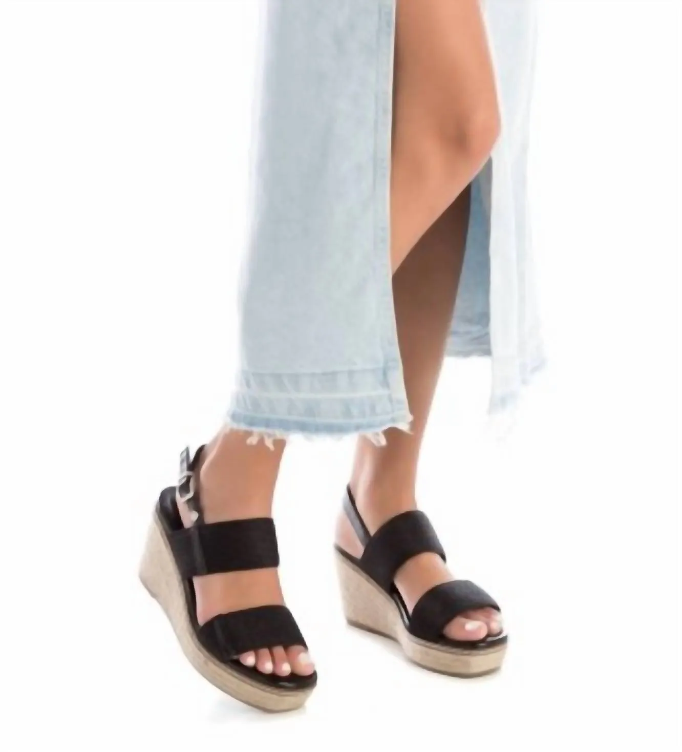 Women's Wedge Sandals In Black