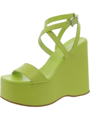 Womens Wedges Ankle Strap Slingback Sandals