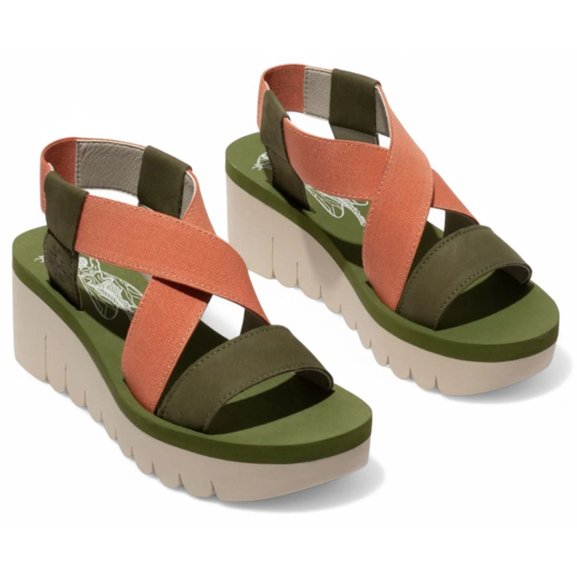 YABI922FLY - Women's Wedge Heel Leather Sandals