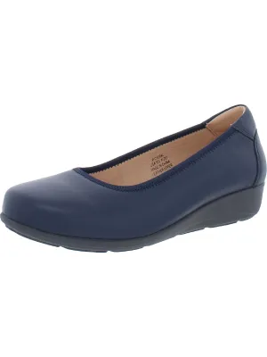 Yara Womens Leather Slip On Wedge Heels