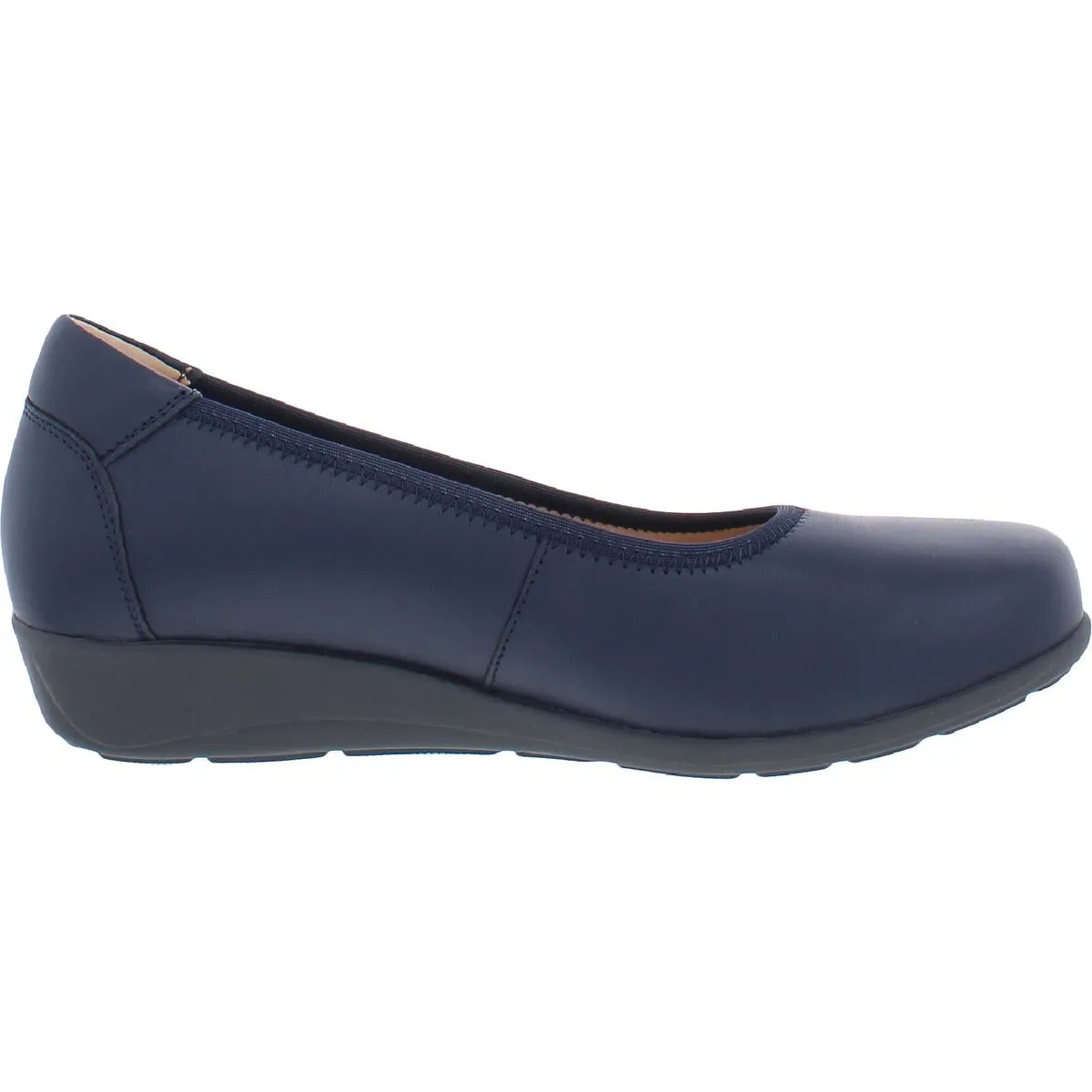 Yara Womens Leather Slip On Wedge Heels
