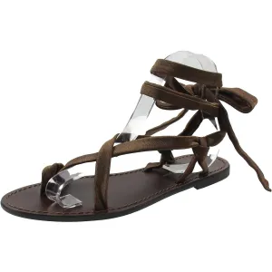 YASMINE Womens Toe Loop Leather Strappy Sandals