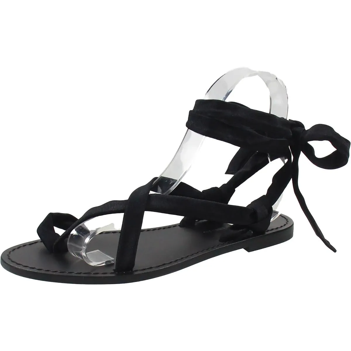 YASMINE Womens Toe Loop Leather Strappy Sandals