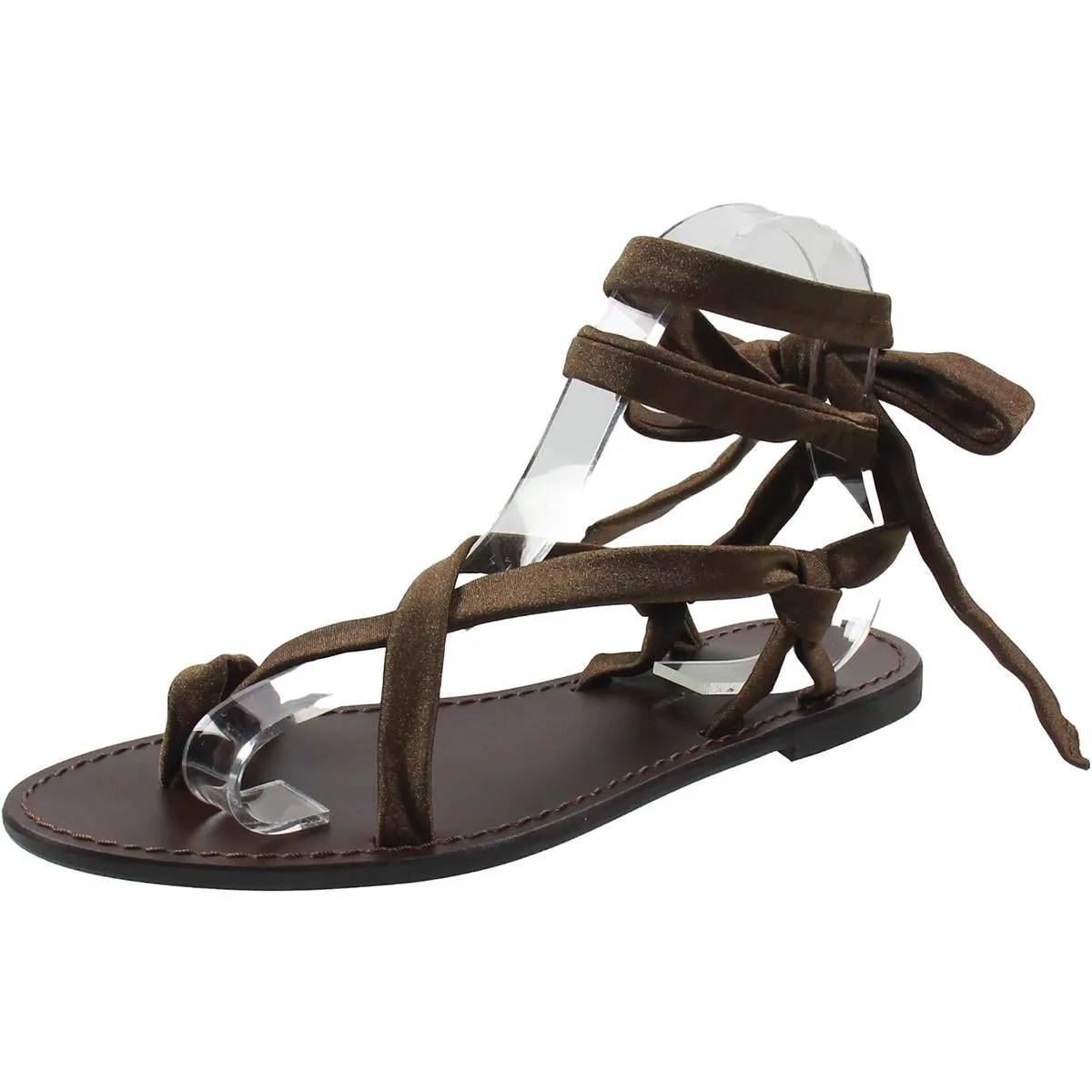 YASMINE Womens Toe Loop Leather Strappy Sandals
