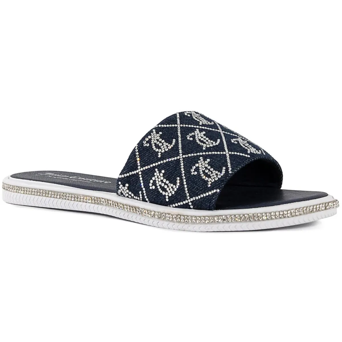 Yogaa Womens Embellished Flat Slide Sandals