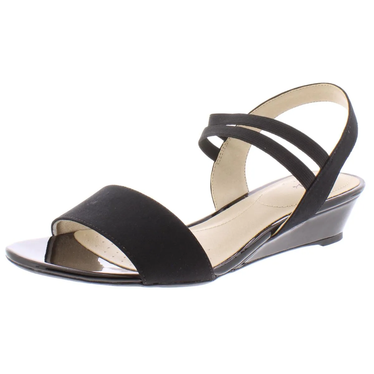Yolo Womens Solid Ankle Strap Wedge Sandals