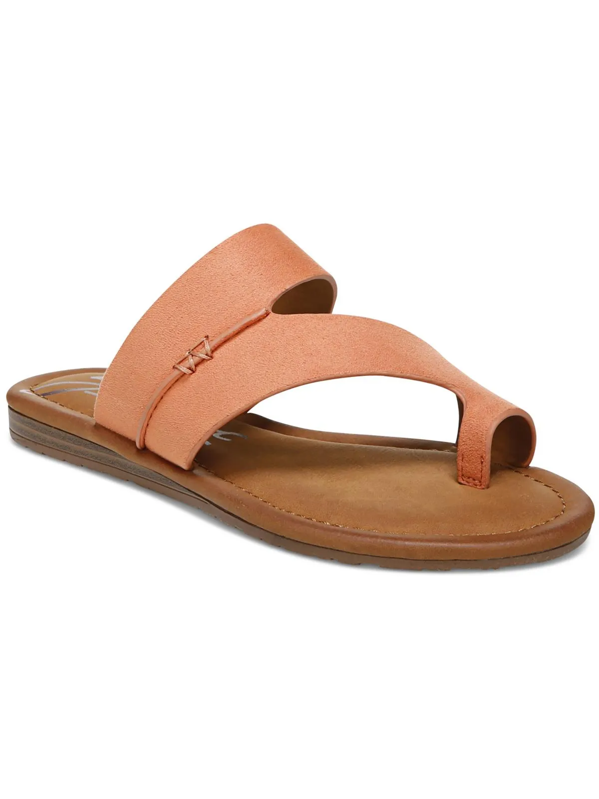 Yuma Womens Faux Suede Toe Loop Slide Sandals