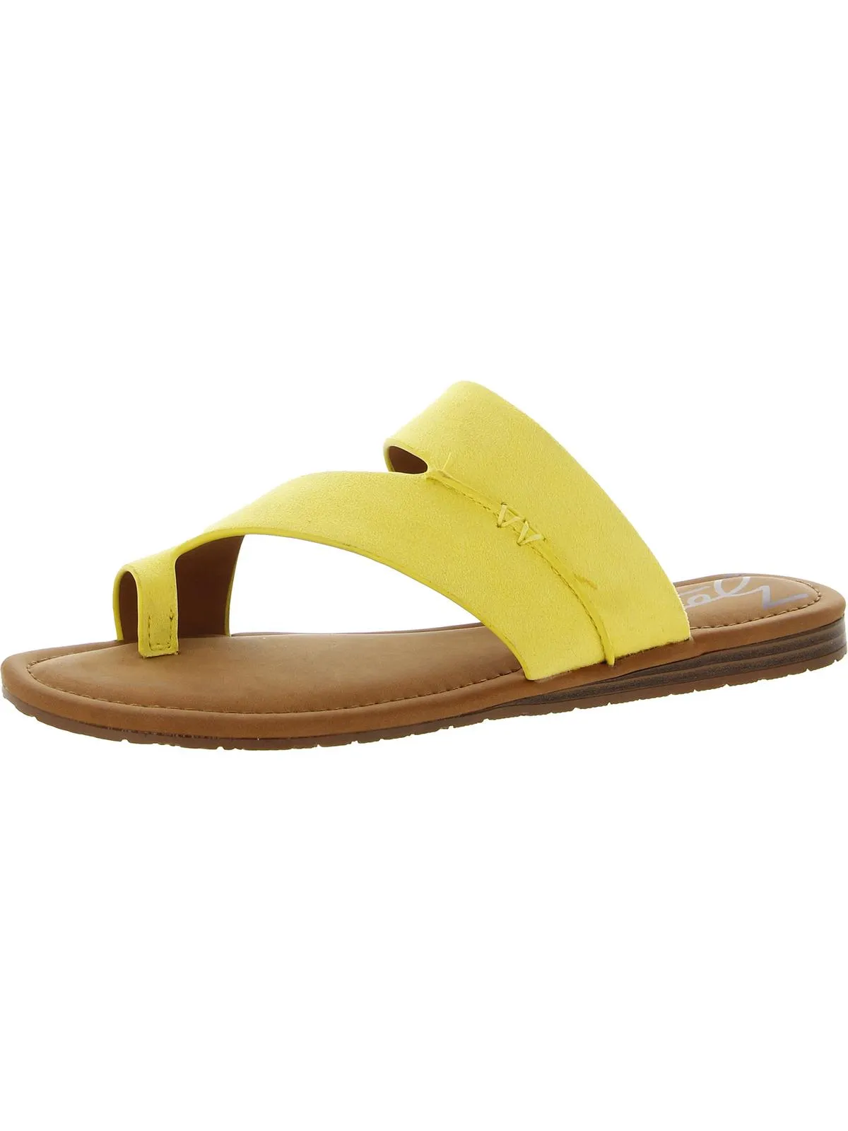 Yuma Womens Faux Suede Toe Loop Slide Sandals