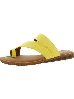 Yuma Womens Faux Suede Toe Loop Slide Sandals