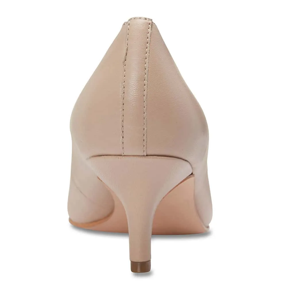Zanna Heel in Nude Leather