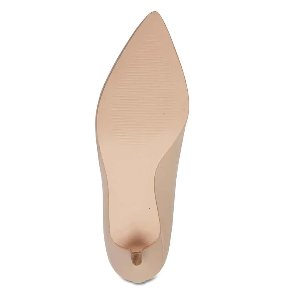 Zanna Heel in Nude Leather