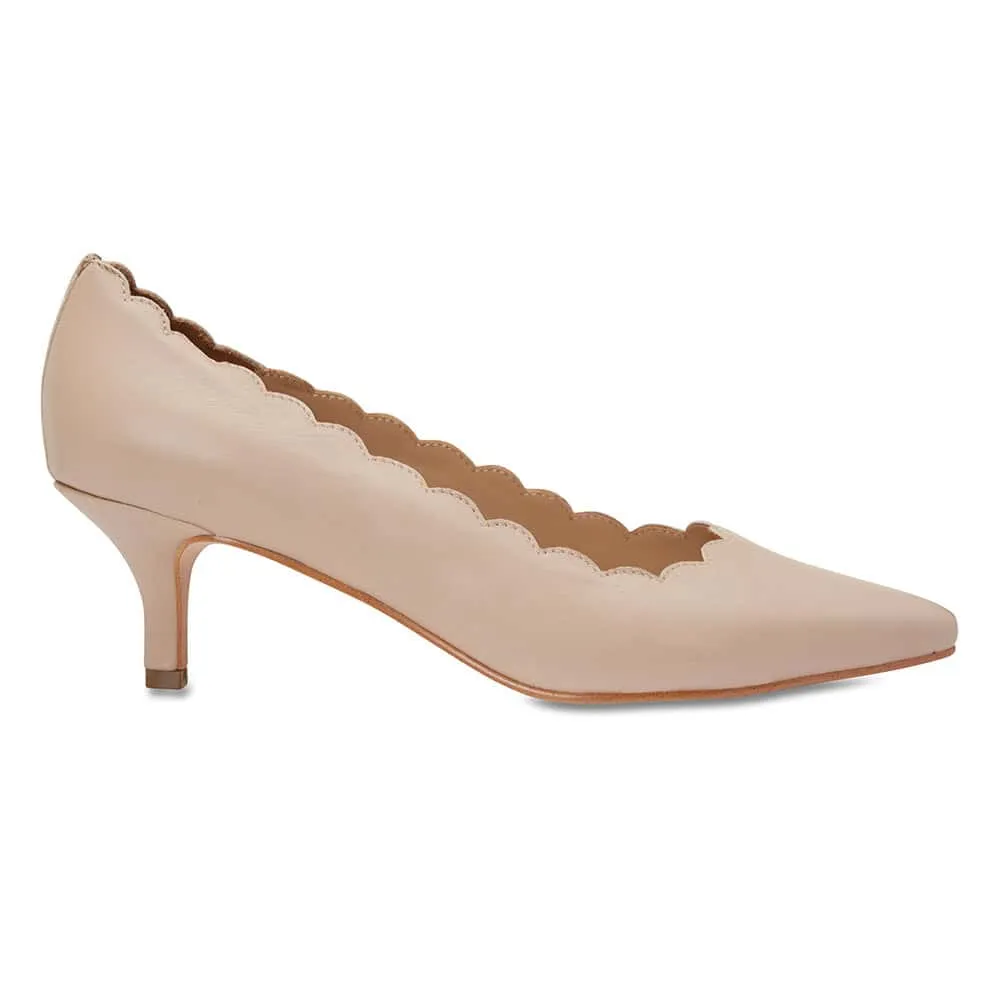 Zanna Heel in Nude Leather