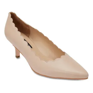 Zanna Heel in Nude Leather