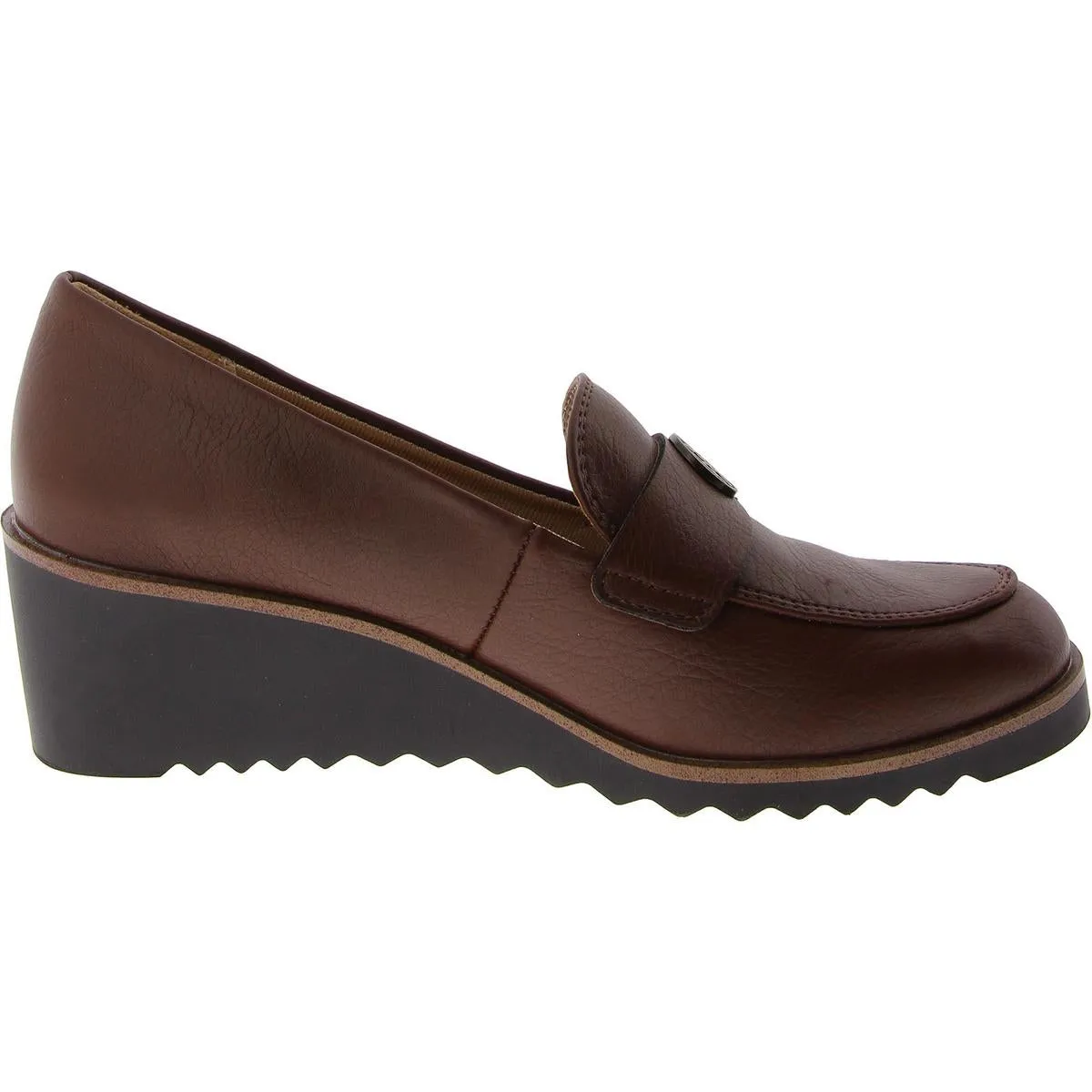 Zed Womens Faux Leather Heeled Wedge Heels