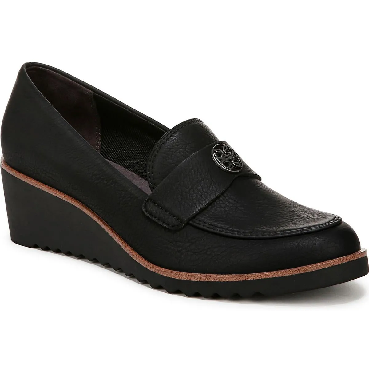 Zed Womens Faux Leather Heeled Wedge Heels