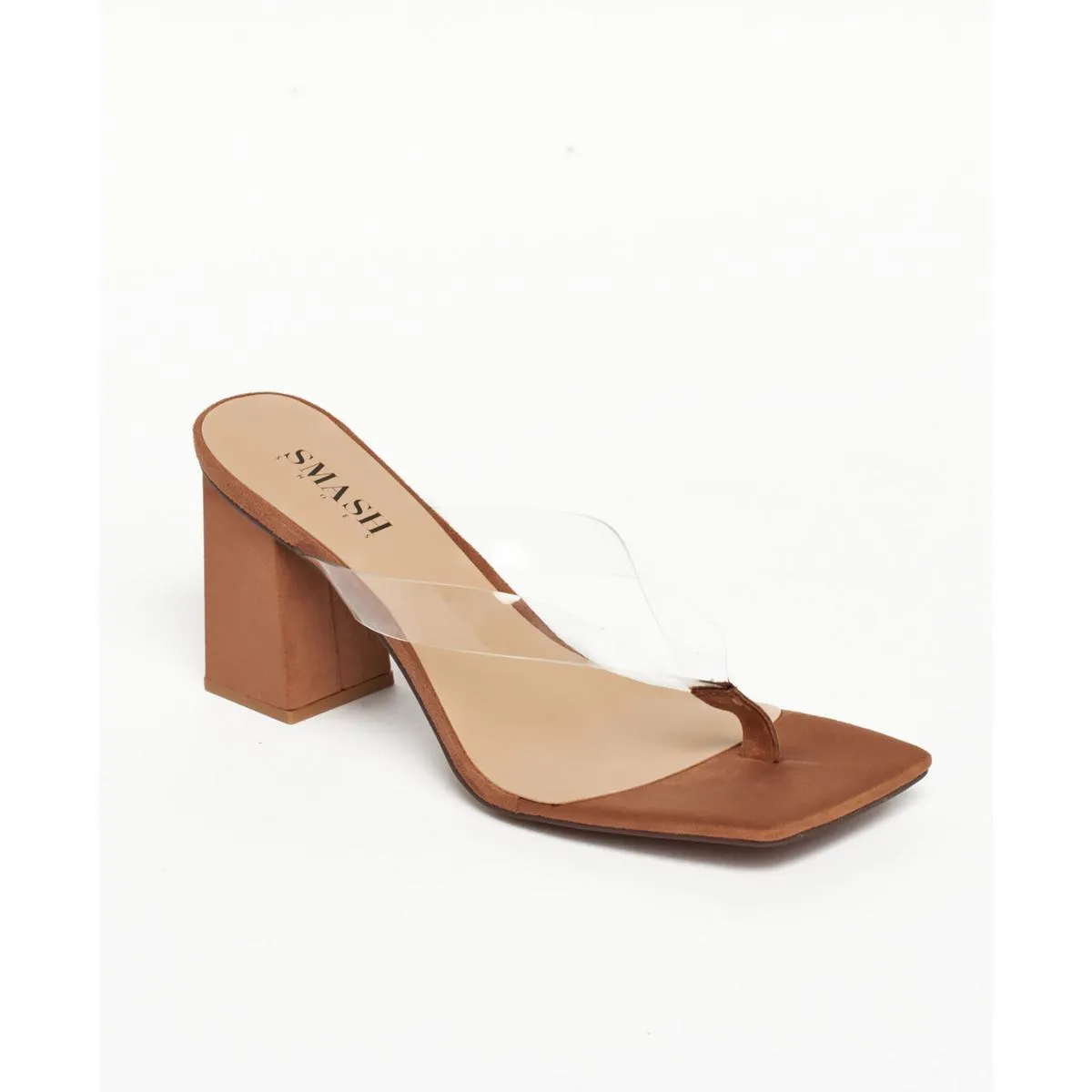 Zerlina Womens Faux Suede Thong Block Heel