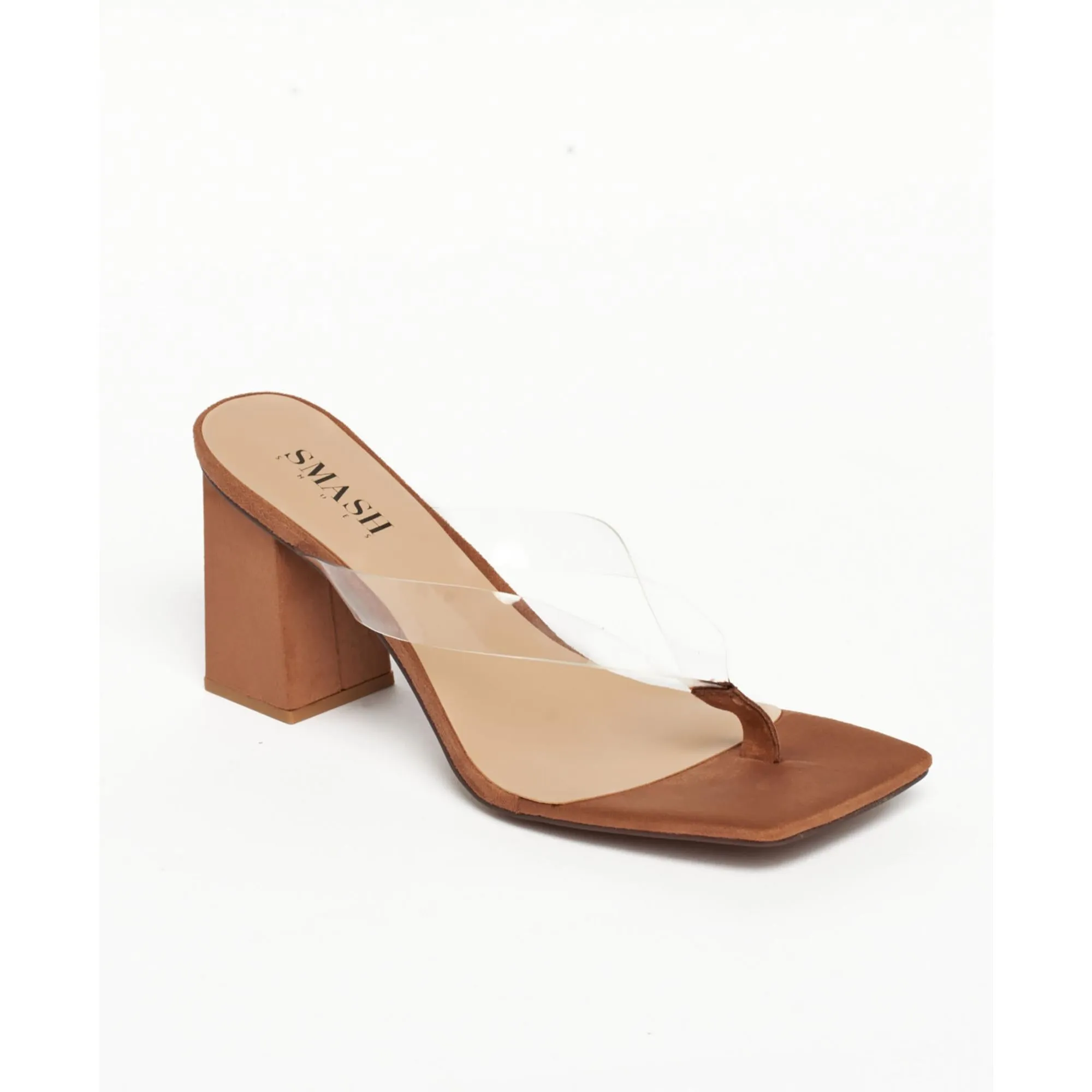 Zerlina Womens Faux Suede Thong Block Heel