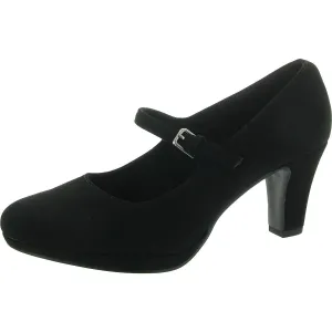 Zest Womens Buckle Faux Suede Mary Jane Heels