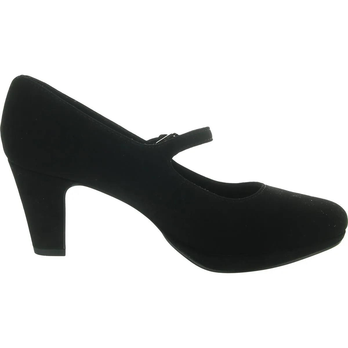 Zest Womens Buckle Faux Suede Mary Jane Heels
