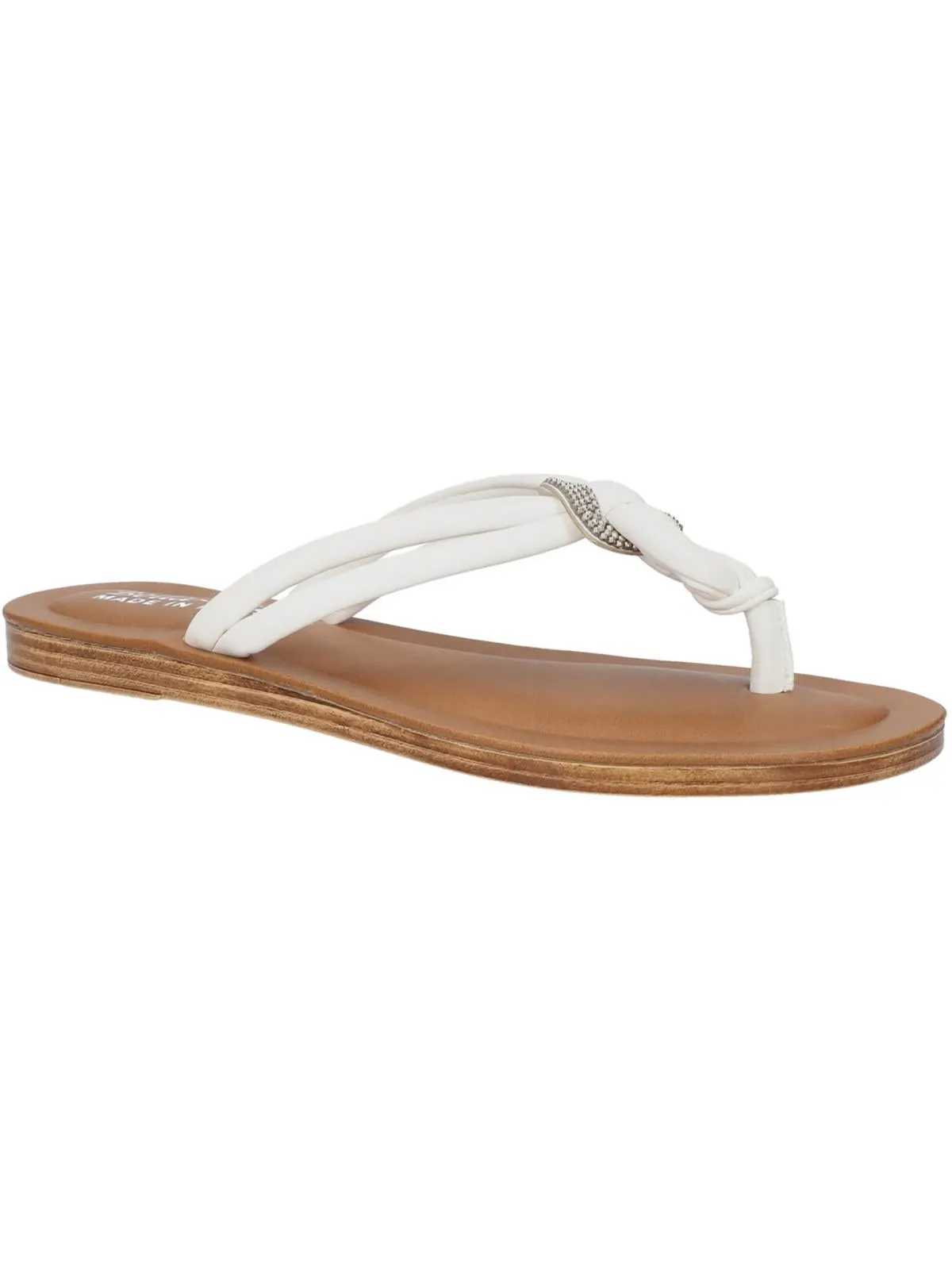 Zev Womens Faux Leather Slip On Slide Sandals