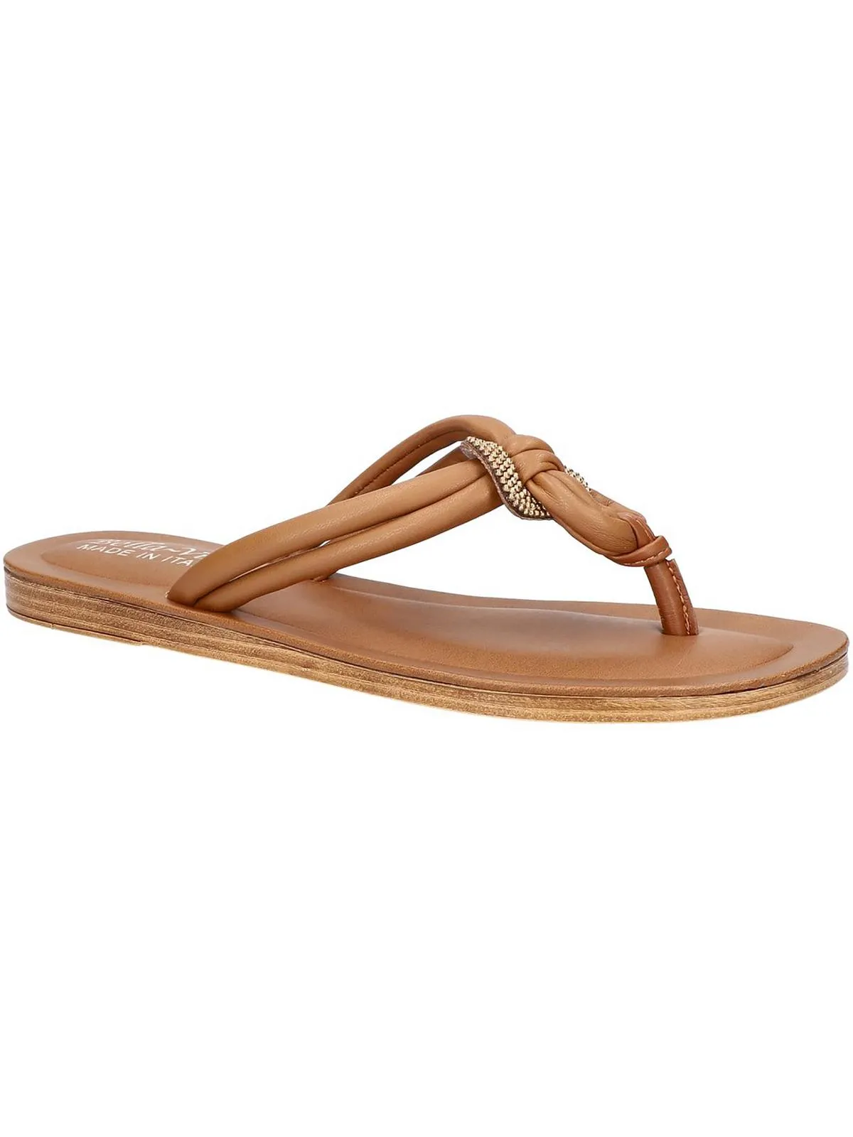 Zev Womens Faux Leather Slip On Slide Sandals