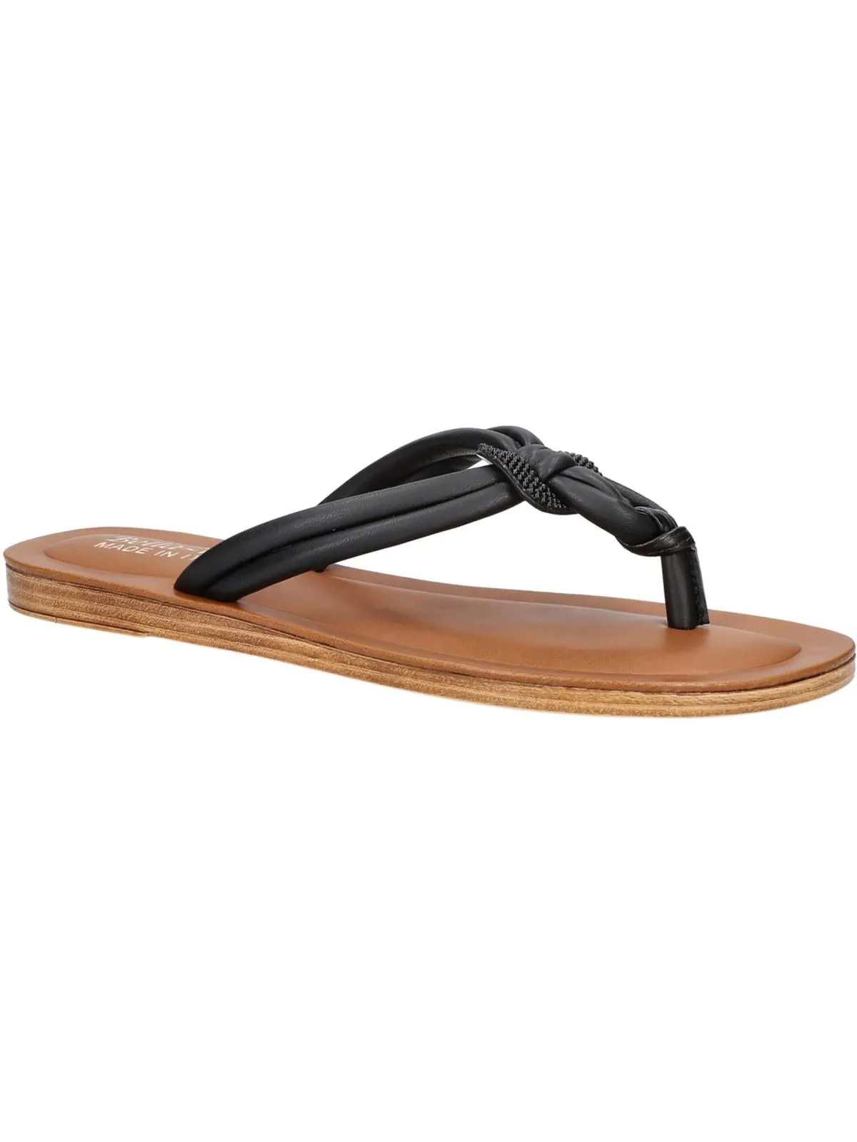 Zev Womens Faux Leather Slip On Slide Sandals