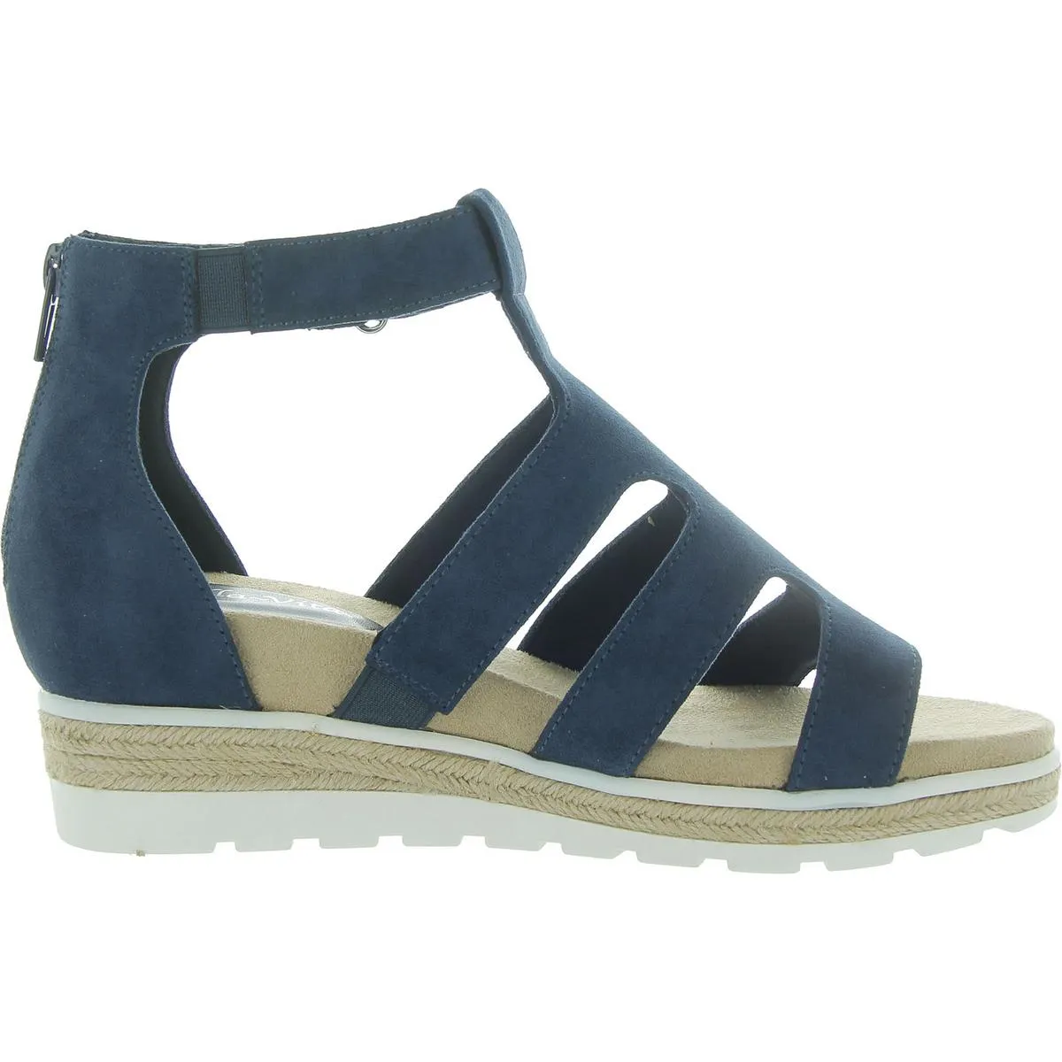 Zinia Womens Faux Suede Wedge Strappy Sandals
