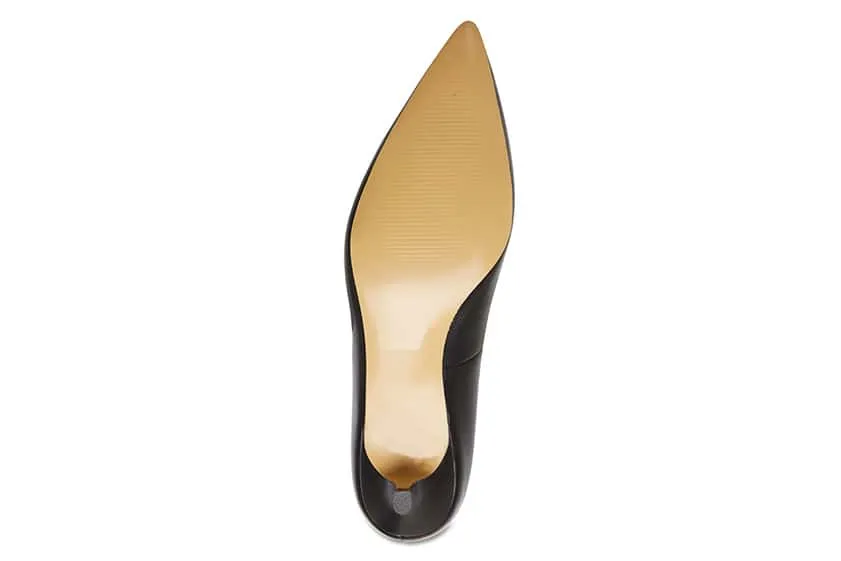Zoe Heel in Black Leather